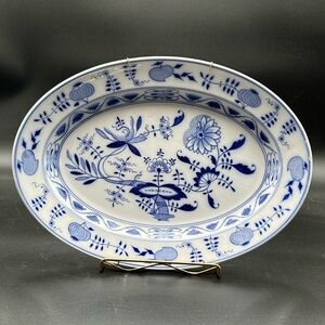 Antique rare blue onion Villeroy and Bosch Dresden oval platter